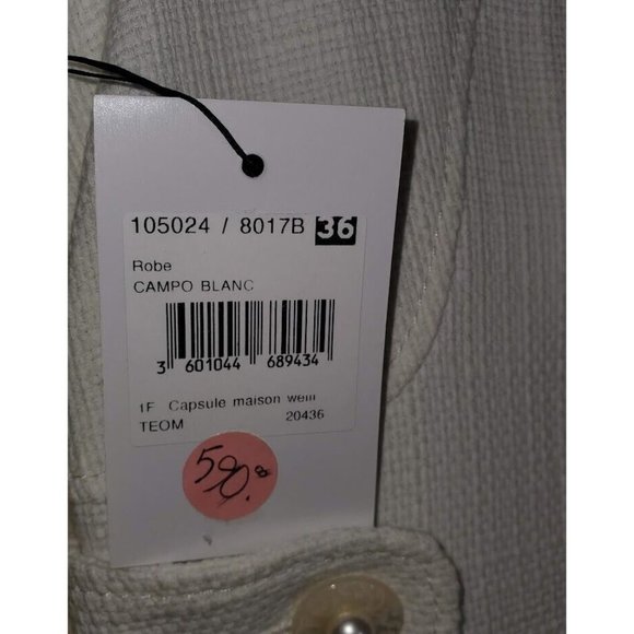 $590 NEW Maison Weill Retro Ivory Dress Knee Length EU36 Spring Semi Formal Prom - Picture 6 of 6